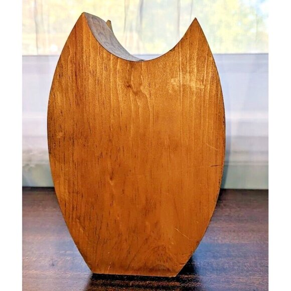 Wood Money Piggy Bank Owl Shaped Savings 7" Coin Jar Box Saver Great For Kids! - Picture 3 of 7